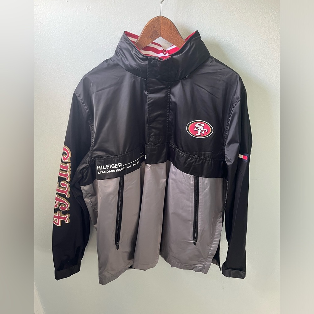 Men’s, Gray San Francisco 49ers Anorak Hoodie Quarter Zip Jacket